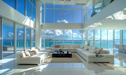 Fototapeta na wymiar A modern Miami penthouse