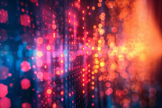 Soft focus lights producing a dreamy backdrop for coding operations.