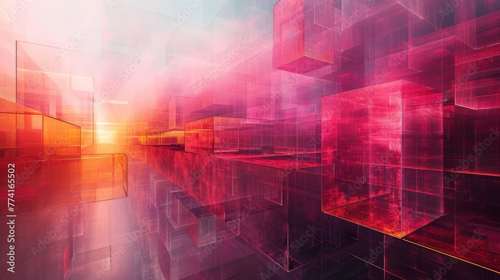 Fototapete a cutting-edge digital piece that creatively fuses technology and art in a virtual space. ai-driven 
