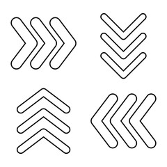 Fototapeta premium Chevron line arrow set. Vector illustration isolated on white.