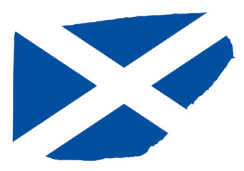 Scotland flag with palette knife paint brush strokes grunge texture design. Grunge brush stroke effect - obrazy, fototapety, plakaty