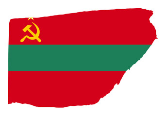 Obraz premium Transnistria flag collection with palette knife paint brush strokes grunge texture design. Grunge brush stroke effect set