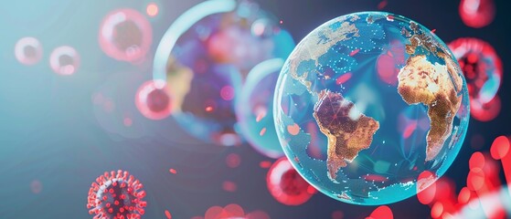 Generate a visually impactful advertisement space emphasizing the significance of global health initiatives and vaccines