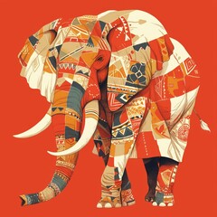 African Elephant,Folk art storytelling