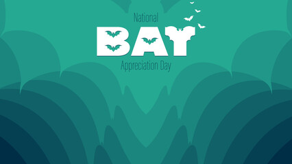 Bat appreciation day poster, greeting card, vector illustration