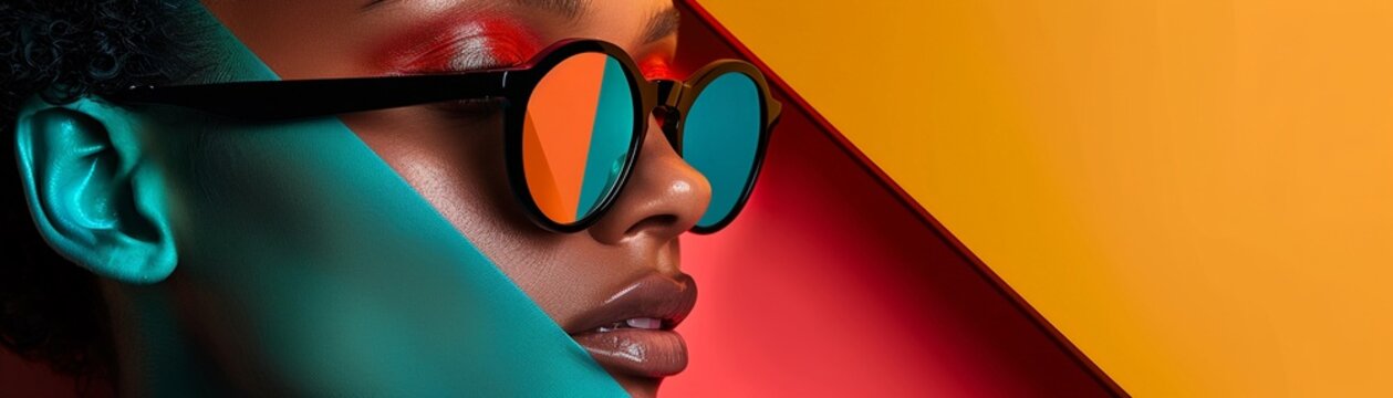 Elevate your brands image by commissioning a captivating visual that seamlessly blends technology and fashion design from an intriguing eye-level angle Amplify the wow factor with bold contrasts