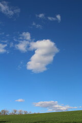 A blue sky with white clouds