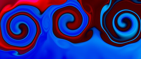 blue and red paint twirl in 4K