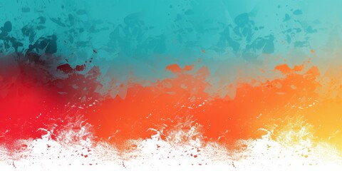 Turquoise red orange gradient gritty grunge vector brush stroke color halftone pattern