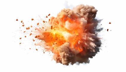 clipart of an explosion with smoke and fire isolated on white background