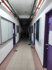 A dark corridor in the lecturer's hallway