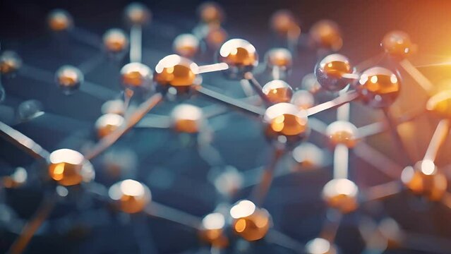 molecule or atom, Abstract structure for Science or medical background, 3d illustration, science, atom, abstract, chemistry, structure, blue, chemical, background