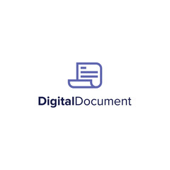 letter D digital document monogram simple sleek creative modern logo design