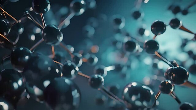 molecule or atom, Abstract structure for Science or medical background, 3d illustration, science, atom, abstract, chemistry, structure, blue, chemical, background