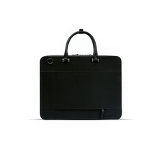 Beautiful luxury leather classic bag, briefcase, diplomat, for office, for laptop, clipping, acessories, mobile, white background