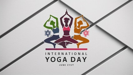Fototapeta premium 21 June- international yoga day, woman in yoga body posture.
