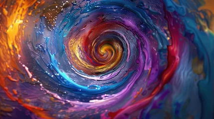 Fototapeten Vibrant Love Spiral in Colorful Abstract Space © sania