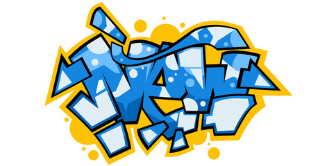 New graffiti text sticker illustration