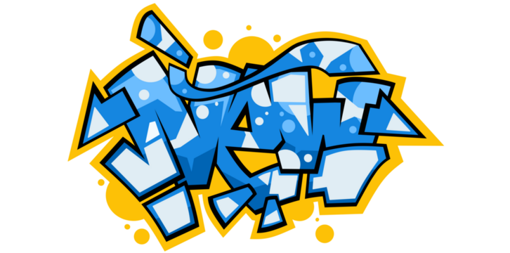 New graffiti text sticker illustration