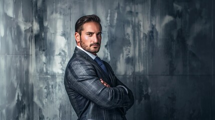Obraz premium Confident Man in Modern Suit