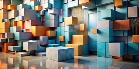 background with 3d squares