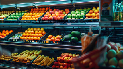 Food supermarket retail store market fruit - obrazy, fototapety, plakaty