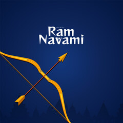 Happy Ram Navami festival of India Social Media Post - obrazy, fototapety, plakaty