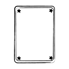 Star frame border grunge stroke element, brush shape icon, vertical, rectangle decorative doodle element for design in vector illustration

