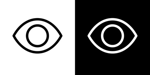 Eye icon. Black icon. Business icon. Line icon. Icon set.