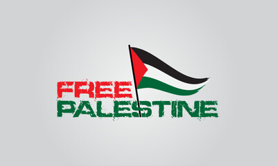 Free Palestine flag vector illustration for banner, t-shirt, social media post
