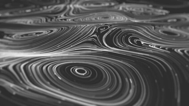 Abstract Circular Nodes Background/ Animation of an abstract background with circular nodes flowing and depth of field blur