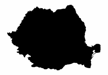 Romania silhouette map - obrazy, fototapety, plakaty