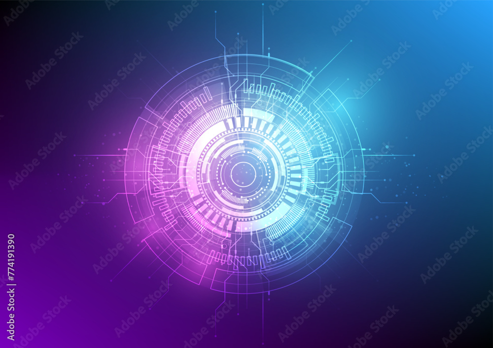 Poster technology connection digital data and big data concept. blue future background. abstract technologi