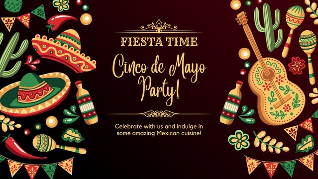Happy Cinco de mayo, Cinco de mayo, maxican festival, fiesta, banner, poster, flyer, invitation, template, background, illustration