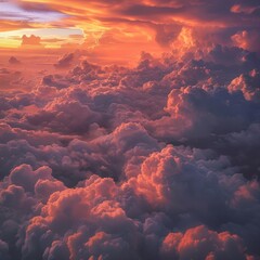 A breathtaking view of clouds from above - obrazy, fototapety, plakaty
