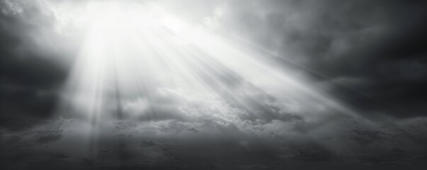 A burst of sun through an overcast sky - obrazy, fototapety, plakaty
