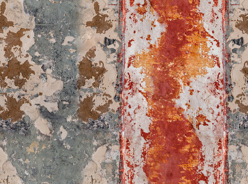 Seamless pattern with old peeling wall