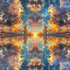 A kaleidoscope of clouds at sunset - obrazy, fototapety, plakaty