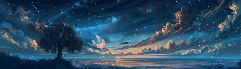 A night sky filled with the promise of wishes - obrazy, fototapety, plakaty