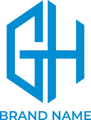 Fototapeta premium GH monogram initial logo design vector