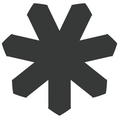 asterisk button on keyboard, the sign of language, snowflake icon in winter season, flower for decoration