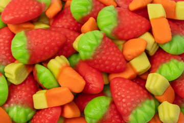 Assorted colorful gummy candies. Jelly  sweets.