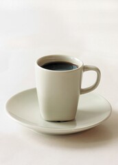 tasty cake and cup of coffee as dessert