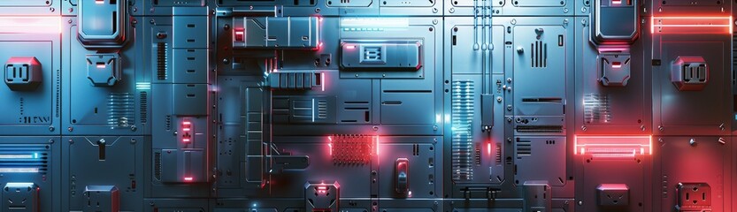tech metallic futuristic background with neon glow