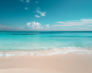 Fototapeta premium Beautiful beach and tropical sea under blue sky
