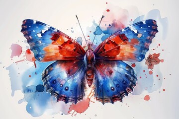 A butterfly and blooming flower in a modern illustration. Typography wording 