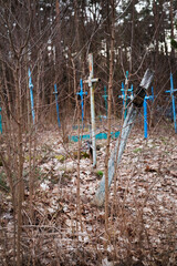 An old cemetery on a gloomy autumn day.