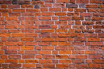 red brick wall texture grunge background with vignetted corners, may use to interior design 1