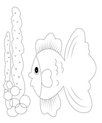 Fishing Coloring Book Page For Kids