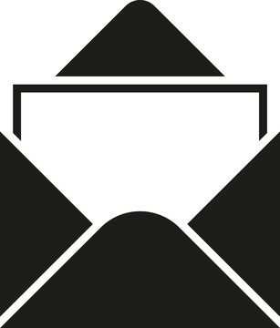 Envelope with letter icon. Vector. Flat design.	